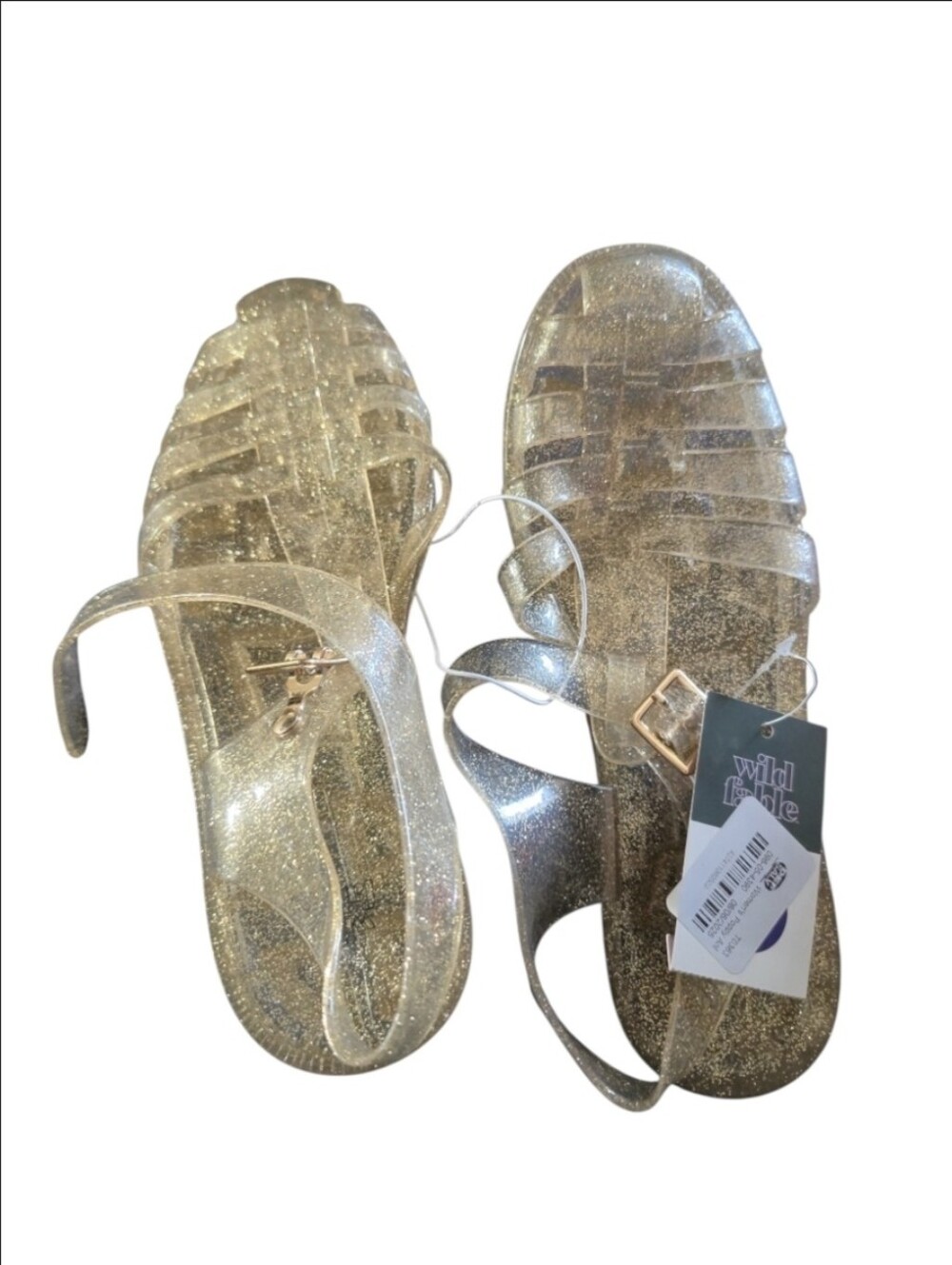 wild fable Glitter Jelly Sandals in Gold